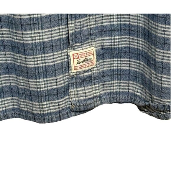 Levi Strauss Mens Blue Plaid Long Sleeve Button Down Classic Fit Shirt - Picture 6 of 6